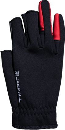 Jackall Versatile Gloves Three Fingers Red