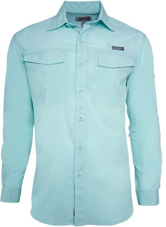 Hook & Tackle Mens Coastline Fishing L/S Shirt - Beach Glass