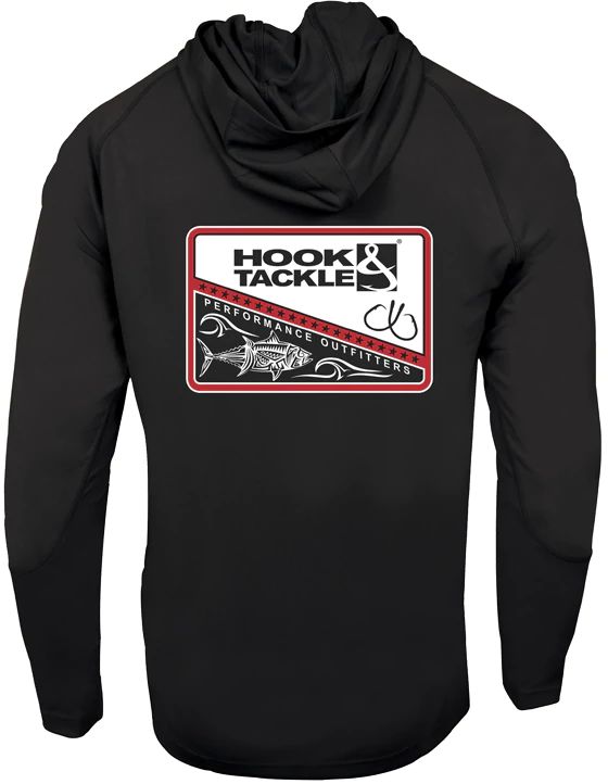 Hook & Tackle Mens Tuned In Fishing L/S Hoodie - Black