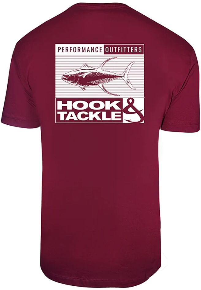 Hook & Tackle Mens Tunariffic Fishing S/S Shirt - Maroon