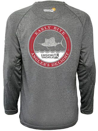 Hook & Tackle Mens Angler's Delight Fishing L/S Shirt - Char Heather