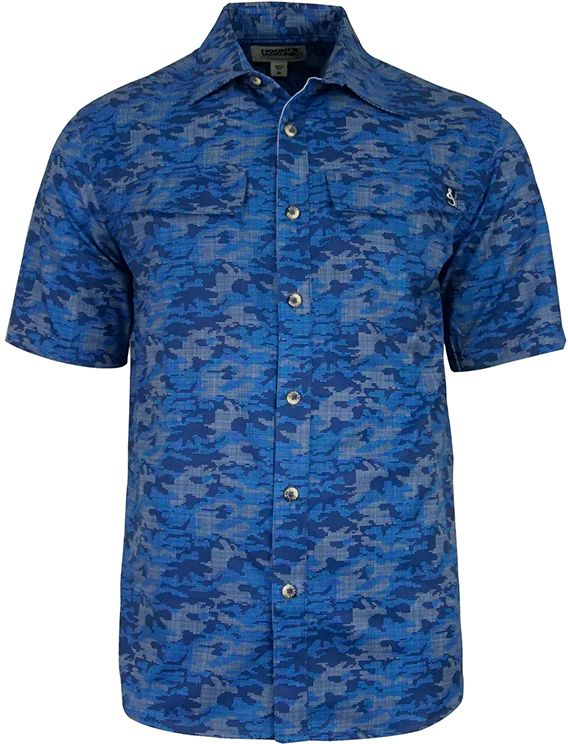 Hook & Tackle Dot Camo Vented Shirt Blue Camo